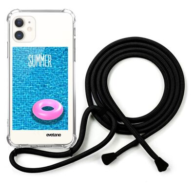 IPhone 11 cord case with black cord - Summer time