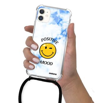 Coque cordon iPhone 11 avec cordon noir - Positive mood 5