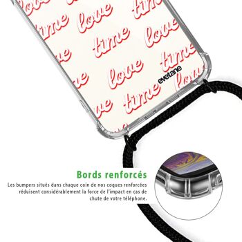 Coque cordon iPhone 11 avec cordon noir - Love Time 4