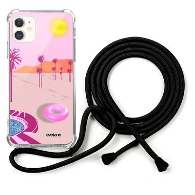 IPhone 11 cord case with black cord - Desert Dream