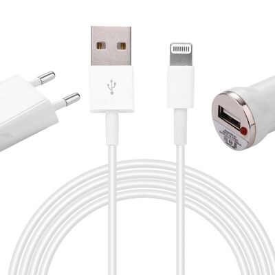 3 IN 1 KIT WITH USB CABLE TO LIGHTNING 2 METERS