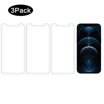 PACK DE 3 VERRES TREMPES POUR IPHONE IPHONE 12/12PRO 3