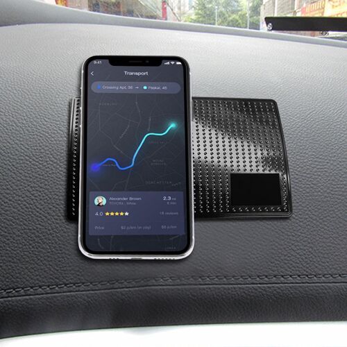 Tapis antidérapant pour smartphone - support de voiture Noir
