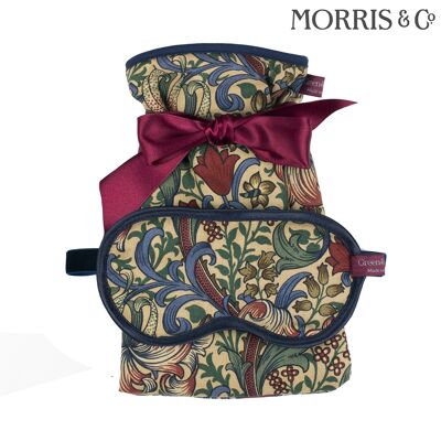 Lavender Eye Mask and Mini Hot Water Bottle in William Morris Golden Lily