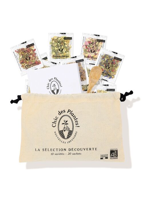 POCHON DÉCOUVERTE INFUSIONS (10 RÉFÉRENCES X 2 SACHETS + MENU)