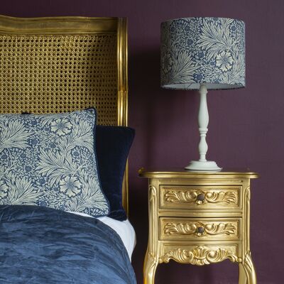 30cm Cotton Lampshade in William Morris Marigold Indigo