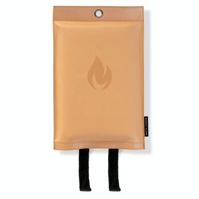 Fire blanket in Design Box -light leather