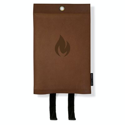Fire blanket in Design Box -dark leather