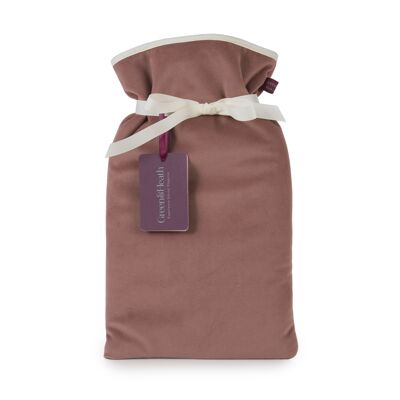 Large Hot Water Bottle in Pink Blush Velvet