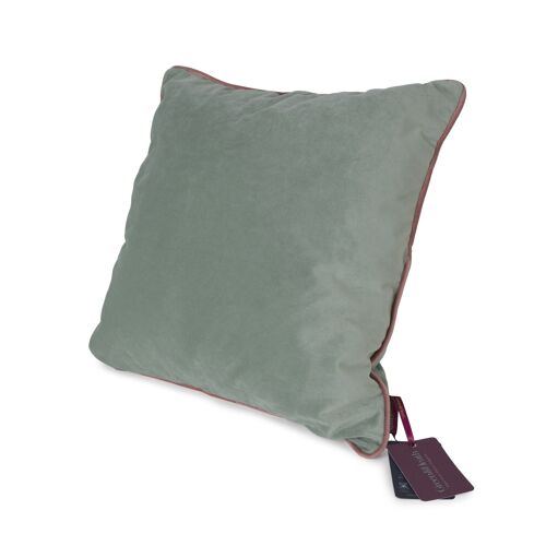 Sheep Wool Cushion in Green Seafoam Velvet