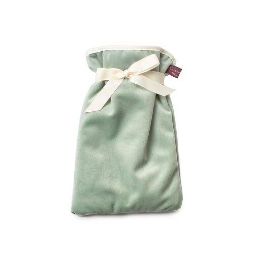 Mini Hot Water Bottle in Green Seafoam Velvet