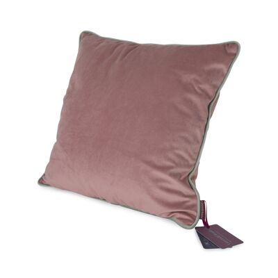 Cuscino in lana di pecora in velluto rosa cipria