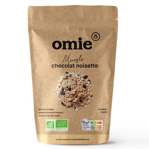 Muesli chocolat noisette bio - avoine français - 340 g