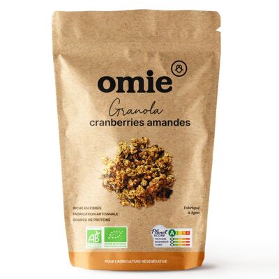 Organic cranberry almond granola - French oats - 330 g