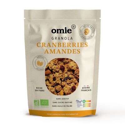 Granola orgánica de arándanos y almendras - Avena francesa - 330 g