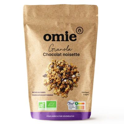 Bio-Schokoladen-Haselnuss-Granola – französische Haferflocken – 330 g