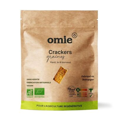 Crackers de semillas de amapola, lino y girasol ecológicos - ingredientes franceses - 100 g