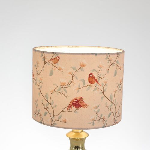 20cm Cotton Lampshade in Parus Pink Birds