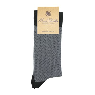 MissLow Cane Sock Diamond Shaped Anthrazit-Schwarz