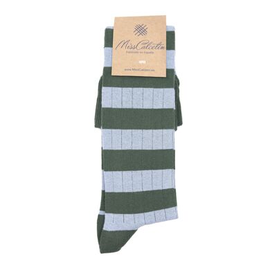 MissOcean-Bottle Striped High Cane Sock