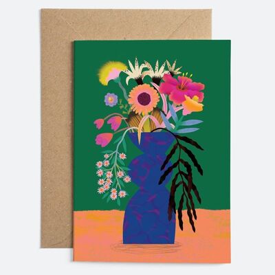 Bouquet de fleurs vert | Carte