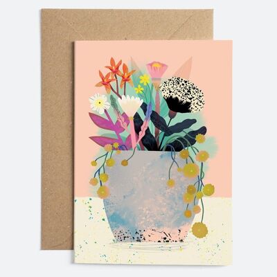 Bouquet de fleurs Pêche | Carte