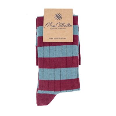 Miss Ginebro-Rubi Striped High Cane Sock