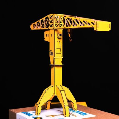 The wooden Yellow Crane to be assembled