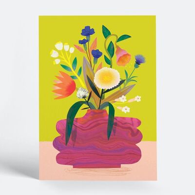 Flower Bunch Lime | Postcard