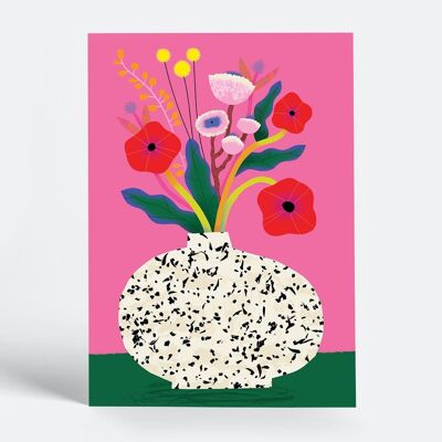 ramo de flores rosa | Tarjeta postal