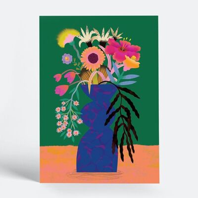ramo de flores verde | Tarjeta postal