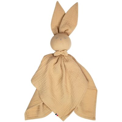 Handcrafted and customizable Rabbit soft toy, Biscuit, Made in France