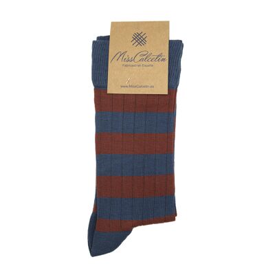 Miss Cuba-Midnight Striped Low Cane Sock