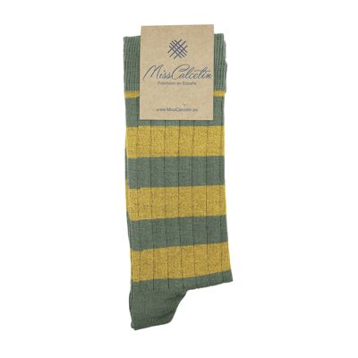 Miss Curry-Thyme Striped Low Cane Sock