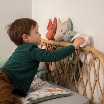 Doudou plat Lapin personnalisable, Melody, Fabriqué en France 4