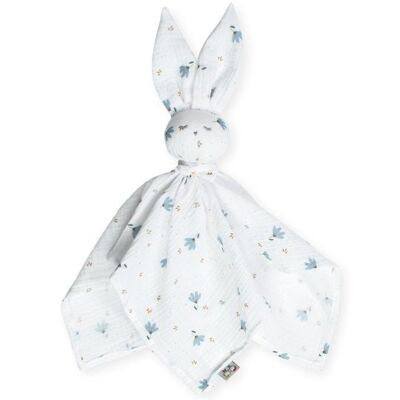 Handcrafted and customizable Rabbit soft toy, Cornflower, Made in France