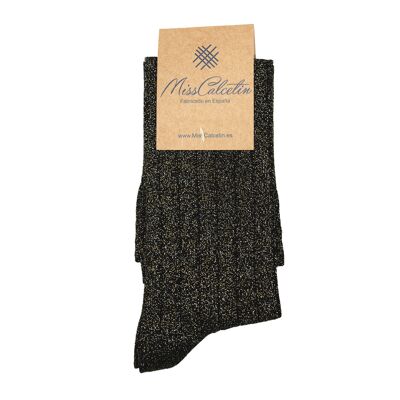 Miss Brilli Brilli Black High Cane Sock