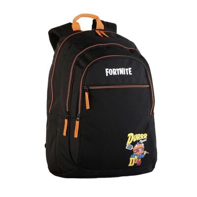 Fortnite Durrr Primärrucksack mit zwei Fächern, großem Fassungsvermögen und anpassbar an den Trolley.