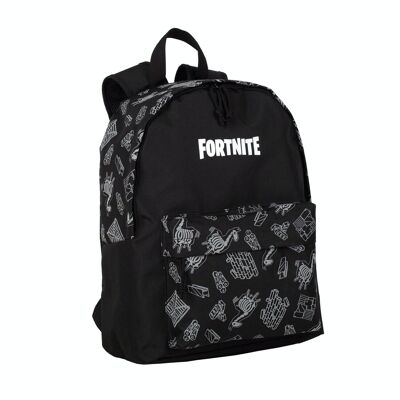Fortnite Dark Black american backpack, glow in the dark. Laptop compartment.