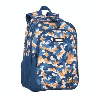 Fortnite Blue Camo double compartment primary backpack, large capacity and adaptable to trolley.