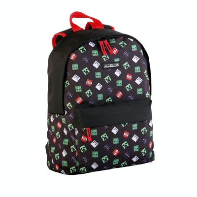 Minecraft TNT mochila americano. Compartimento portalaptop.