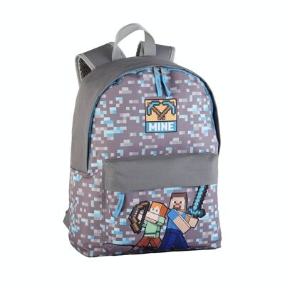 Amerikanischer Rucksack „Minecraft Warriors“. Laptopfach.