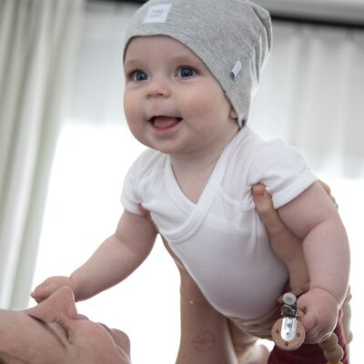 2er-Pack geknotete Mützen 7AM Enfant: 100 % Baumwolle, neutraler Stil für Neugeborene – Eleganz und Funktionalität
