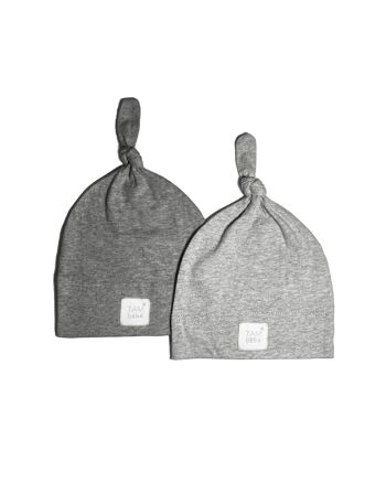 Pack de 2 Bonnets Noués 7AM Enfant : 100% Coton, Style Neutre pour Nouveau-né - Élégance et Fonctionnalité 4
