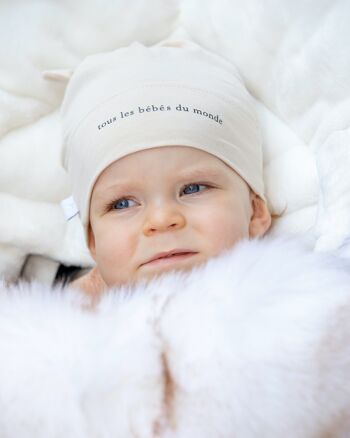 Pack de 2 Bonnets Noués 7AM Enfant : 100% Coton, Style Neutre pour Nouveau-né - Élégance et Fonctionnalité 14