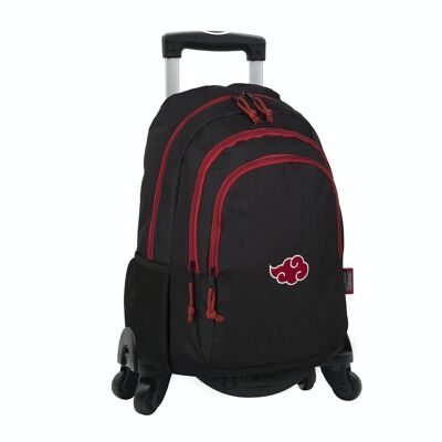 Naruto Cloud double compartment primary backpack + trolley with side protection and front stoper, 4 multidirectional wheels.