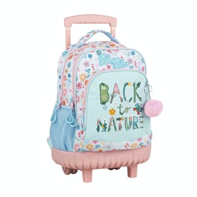 Blin-Blin Back To Nature, large capacity double body compact fixed trolley. With pom-pom accessory.