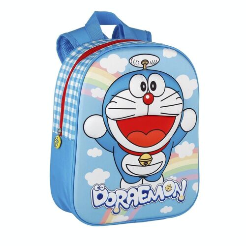 Mochilita Doraemon Rainbow 3D EVA. Interior totamente forrado y personalizado. Espaldera y tirantes acolchados.