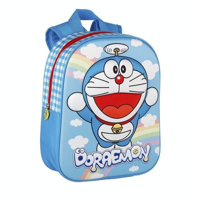 Doraemon Rainbow 3D EVA backpack. Fully lined and personalized interior. Padded back and shoulder straps.