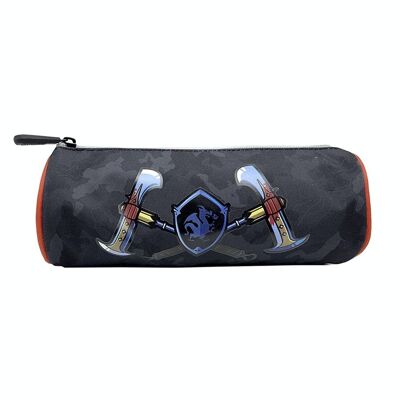 Round pencil case Fortnite Dark Knight. Fully lined and personalized interior.